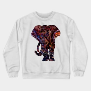 Intricate Asian Elephant Colorful Illustration Crewneck Sweatshirt